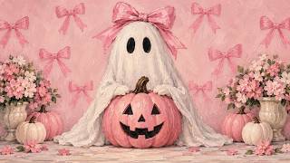Pink Halloween TV Art 🎀👻 | Cute Ghost & Pumpkin Painting | Preppy Halloween Screensaver screenshot 5