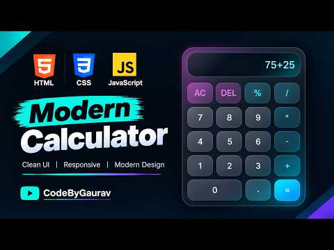 Create a Modern Calculator UI with HTML CSS & JavaScript