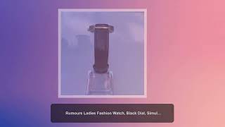 Rumours Ladies Fashion Watch, Black Dial, Simulated Diamond Accent, New Battery, Keeps Good Time,...