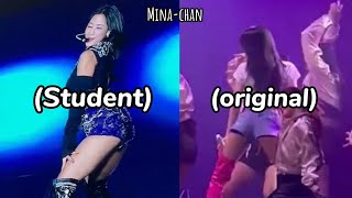 mina's shows her *new twerk* and taught jihyo this... 😳