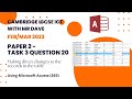 Cambridge IGCSE 0417 ICT: 2023 Feb/Mar Paper 2 - Task 3 Question 20