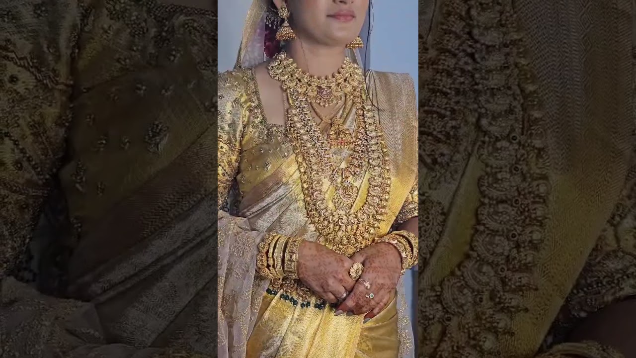 kerala bride wedding look | kerala style | golden wedding saree | 
