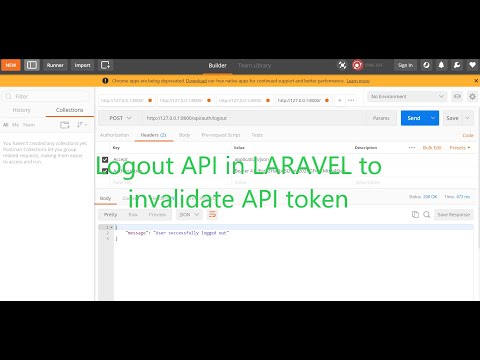 Logout API in LARAVEL | Invalidate API token in LARAVEL sanctum | Restful API LARAEVL