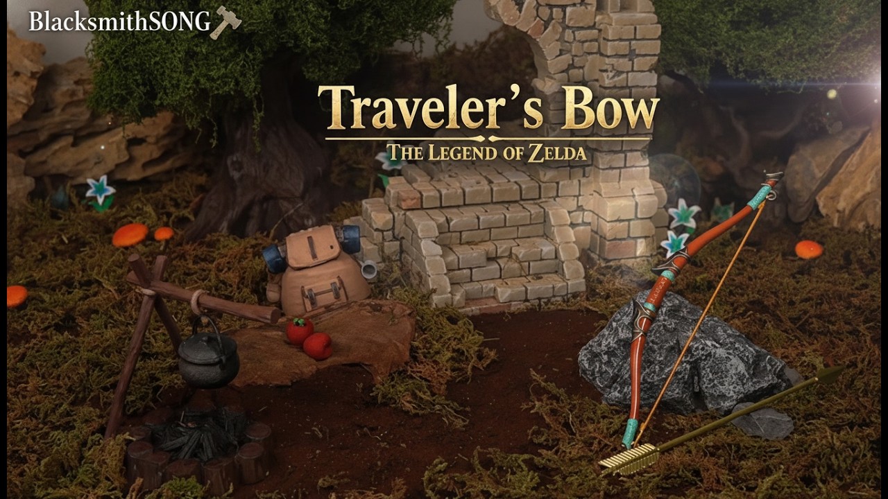 Traveler's Bow Replica – 17.5cm Die-Cast Metal Bow | The Quiet Start — video still from the handmade miniature scene