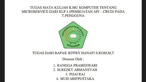 Tugas 2 MICROSERVICE (KLP1 - TABEL PENGGUNA) PEMBUATAN API CRUD
