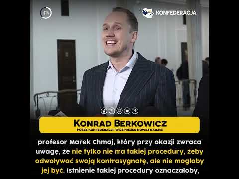 Konrad Berkowicz: Składamy zawiadomienie do prokuratury ws. cofnięcia kontrasygnaty przez premiera