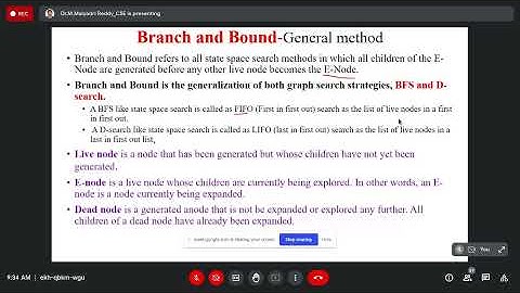 Design and Analysis of Algorithm Subject Branch and Bound Concept Lecture