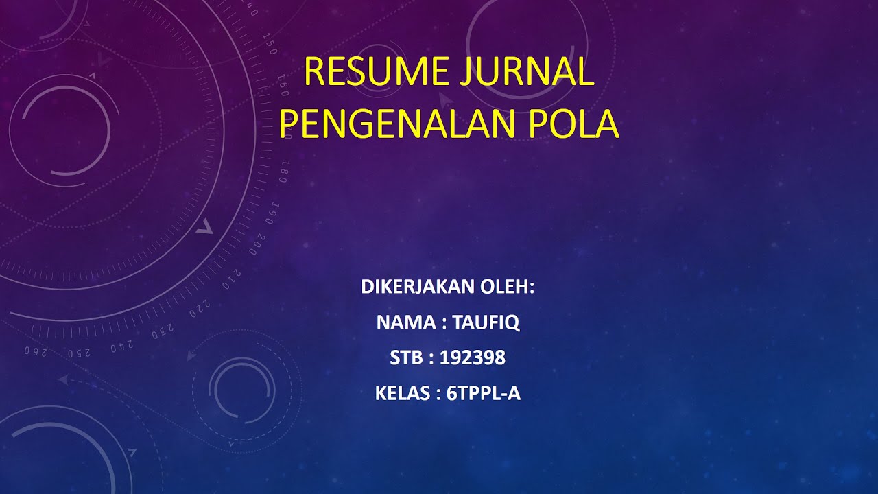 Presentasi Resume Jurnal Pengenalan Pola 