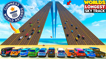 GTA 5: Indian Cars Vs World Longest Sky Track Jump Race 😱 CRAZY RACE EVER!🔥 GTA 5 MODS!