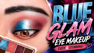 Step-by-Step Blue Eye Makeup Look 💙 Easy & Glamorous