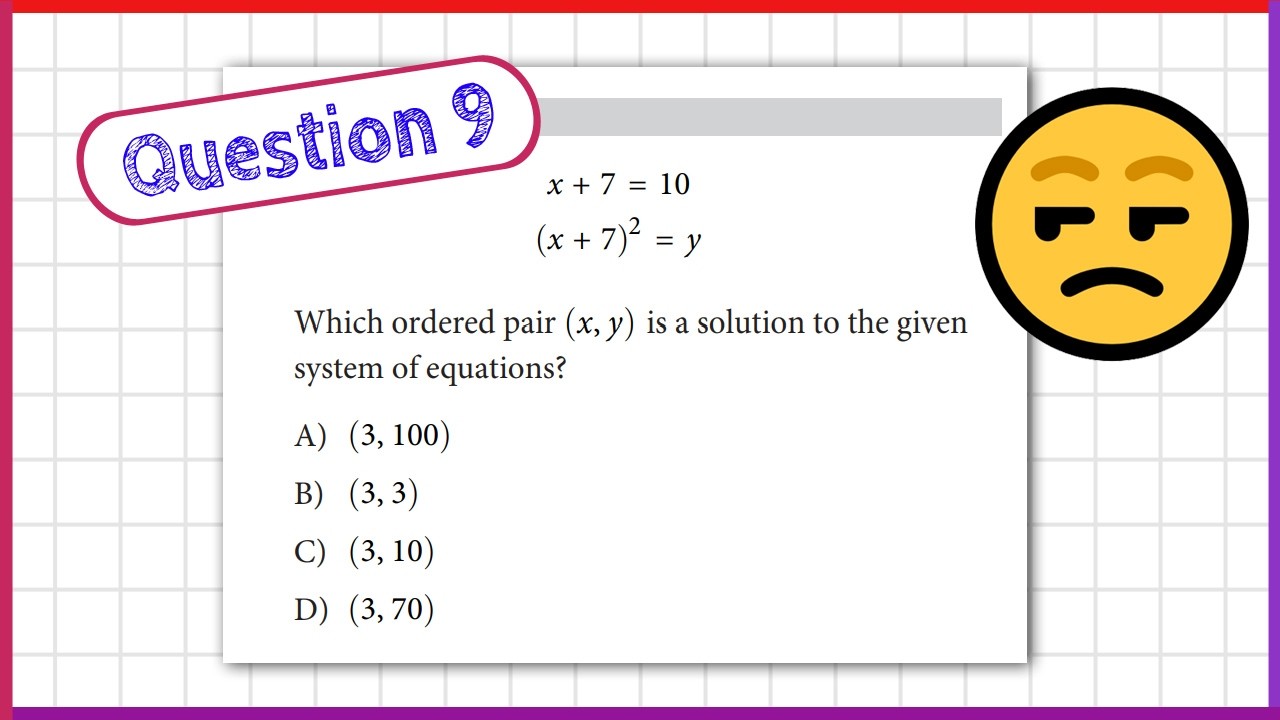 Solve System of Equations (SAT Practice Test 9, MATH Section 2 Module 2 ...
