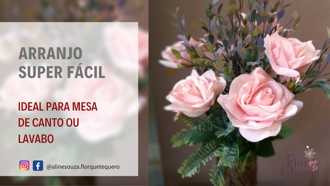 COMO FAZER UM ARRANJO DE ROSAS ARTIFICIAIS SIMPLES | FAÇA VOCÊ MESMO | DECORAÇÃO DIY