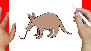 Como dibujar un cerdo hormiguero | Cómo dibujar Animales para niños