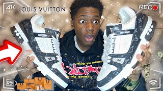 UNBOXING MY DREAM LUXURY SHOE😍! | Louis Vuitton Trainer Sneaker ‘Black/White’ (Review & On-Feet!!)