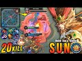 Offlane Monster!! 20 Kills Sun Perfect Turret Stealer!! - Build Top 1 Global Sun ~ MLBB
