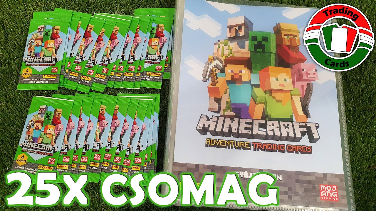 Panini Minecraft Adventure Trading Cards 25x Csomag Bontás YouTube