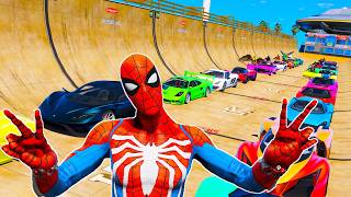 Triple Levels Ramp Super Hero Girls vs. Superheroes - Desafio em Sport Carros GTA V Crash Test