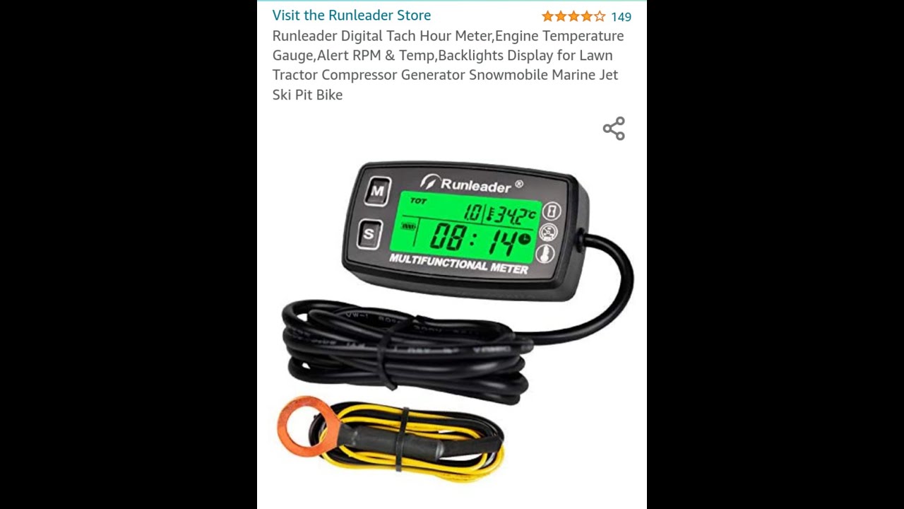 Motorized bike digital Tach RPM and temperature guage by Runleader* YouTube