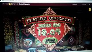 Planet 7 casino slot machine video free spins on god of wealth