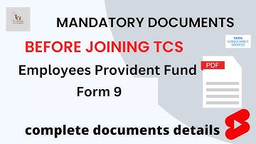 Onboarding Form TCS 2022 | TCS Documents | Provident Form 9 @TCF #tcs #tcsupdates#tcs #documents