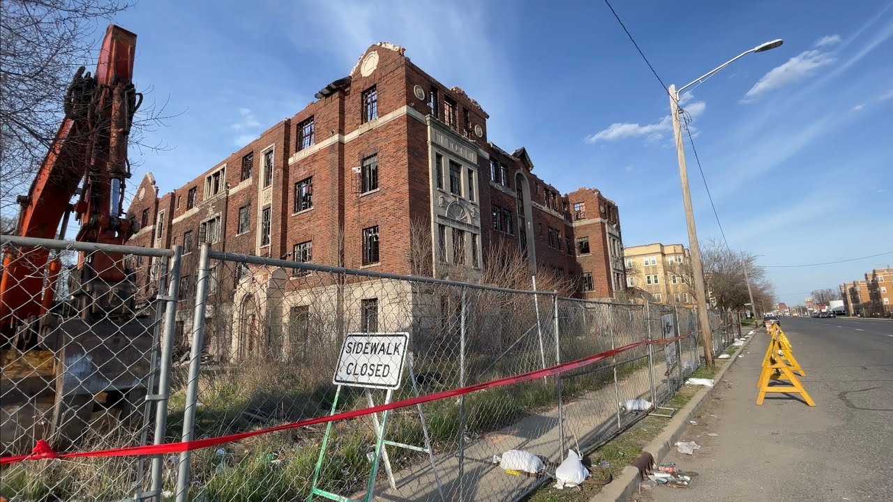 Demolition begins for the (Abandoned) Mahencha Apartments in Gary