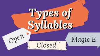 Types of Syllables in English Language | For Grade 1 | Spelling Rules