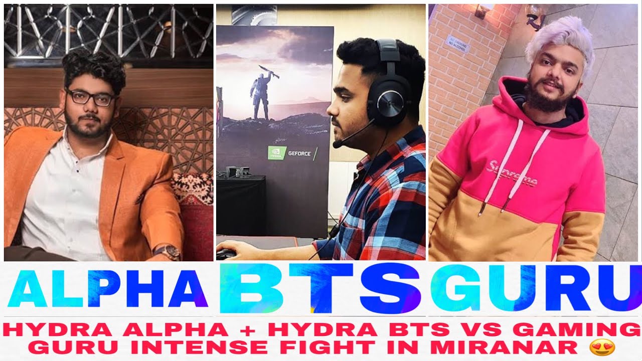 Hydra Alpha VS gaming Guru Intense Fight In Miramar !! Alpha + Bts VS gaming Guru !!