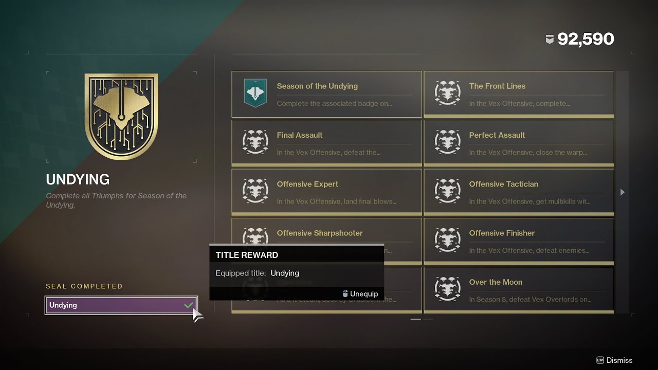 Destiny 2: Shadowkeep - Undying Seal Completed! (Short Video Unlocking the Title)