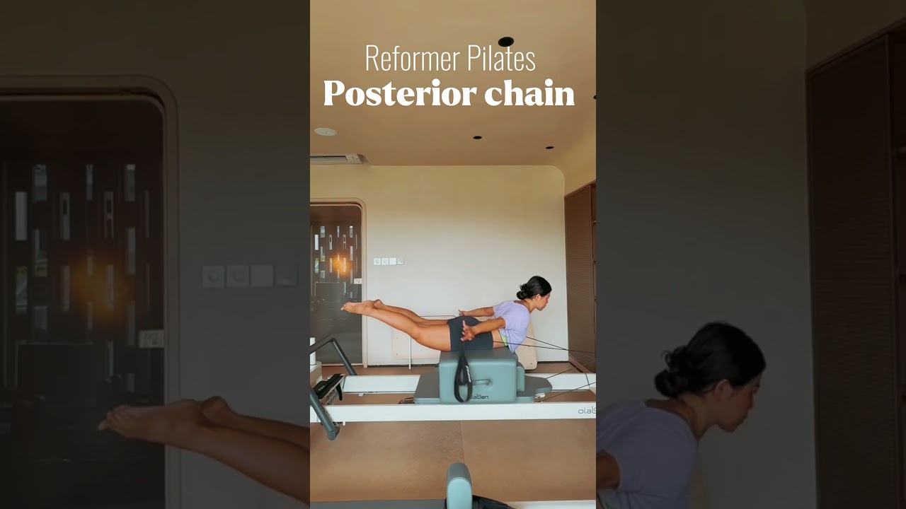 Posterior chain exercises in reformer Pilates class. Don’t forget to train the body in all planes