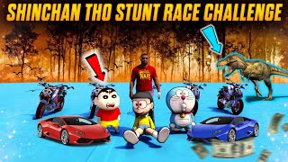 STUNTRACE😱 WITH SHINCHAN😂 & DORAEMON💖 FULL FUN😂 #dominator_yt  #gta5telugu #shorts #shinchan