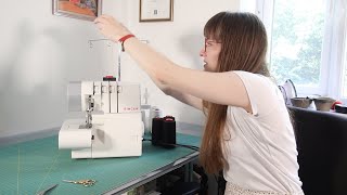 How to thread Singer Overlocker / Serger 14SH754: tie on method