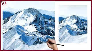 Painting Snowy Mountains- Easy Watercolor Painting Techniques