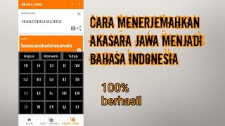 Cara Menerjemahkan Aksara jawa Menjadi Latin