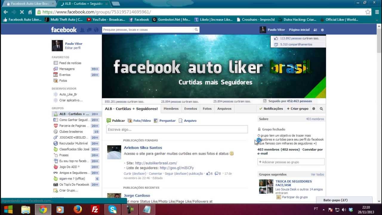 Auto Liker Brasil v3 Tutorial ganhando curtidas. Fotos/status