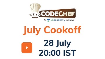 Codechef July Cookoff | Details | Telegram Group | Solutions