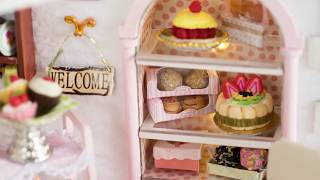 DIY Dollhouse Miniature Furniture Mystical Cat Diary Of Cake Bakery House Kit 