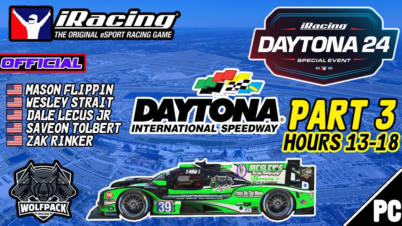 iRacing | DAYTONA 24 | 2022 | Wolf Pack Racing | Daytona | Part 3 | Hours 13-18 (1/22/22)