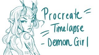 Procreate: Demon Girl Sketch [Timelapse]