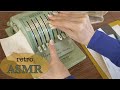 Retro bank teller asmr   counting cash  1960s office equipment soft spoken customer service