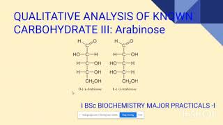 Qualitative analysis of Known Carbohydrate:Arabinose