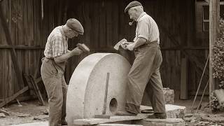 Making a Basalt Millstone by Hand in 1966