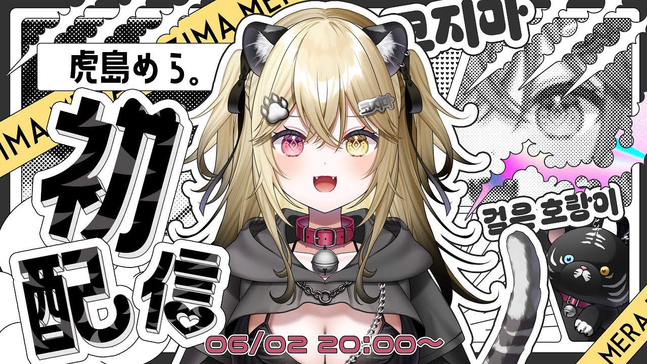 【初配信】やっほー!! 虎島めら。です🐾🩶【虎島めら。/Vlash】 のサムネイル