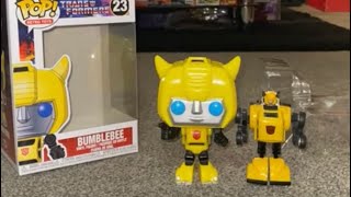 Transformers funko pop 23 Bumblebee unboxing review and G1 complete collection comparison vinyl box
