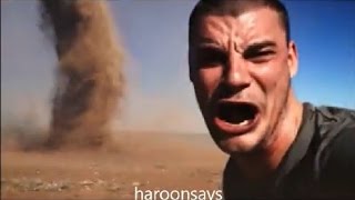 CRAZY GUY runs into Tornado Dust Devil to Take Selfie