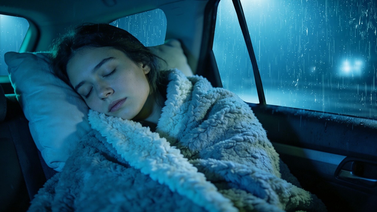 Heavy Rain on Car Window at Night for Deep Sleep 🌧️ Cozy Rainstorm Sounds for Insomnia Relief