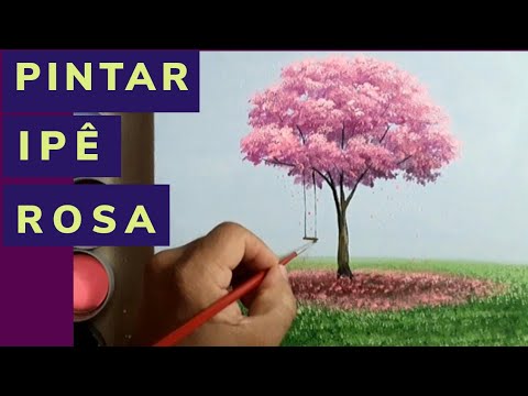 Árvore ipê rosa como Pintar, técnicas acrílico sobre tela - thptnganamst.edu.vn