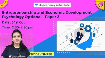 Entrepreneurship and Economic Development - Psychology Optional Paper 2 | By Devshree