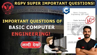 Basic Computer Engineering | Imp Questions| #rgpv #rgpvexam #basiccomputer #computer #programming