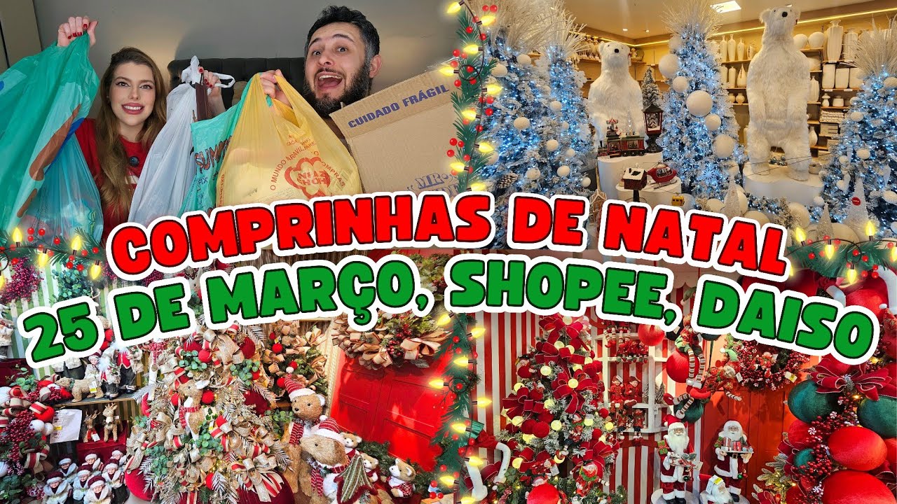 Comprinhas de Natal - 25 de Março, Shopee, decoração, enfeites para árvore temática, dicas e mais