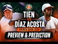 Learner Tien vs Facundo Díaz Acosta | French Open Round 2 | Roland Garros | Preview &amp; Prediction